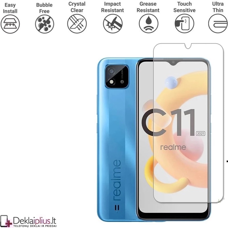 Ekrano grūdintas stiklas (telefonams Realme C21/C11 (2021) Ekrano grūdintas stiklas (telefonams Realme C21/C11 (2021)